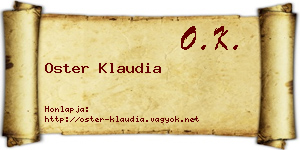 Oster Klaudia névjegykártya